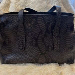 FALOR Italia Snakeskin Embossed Genuine Leather Shoulder Bag Made in Italy